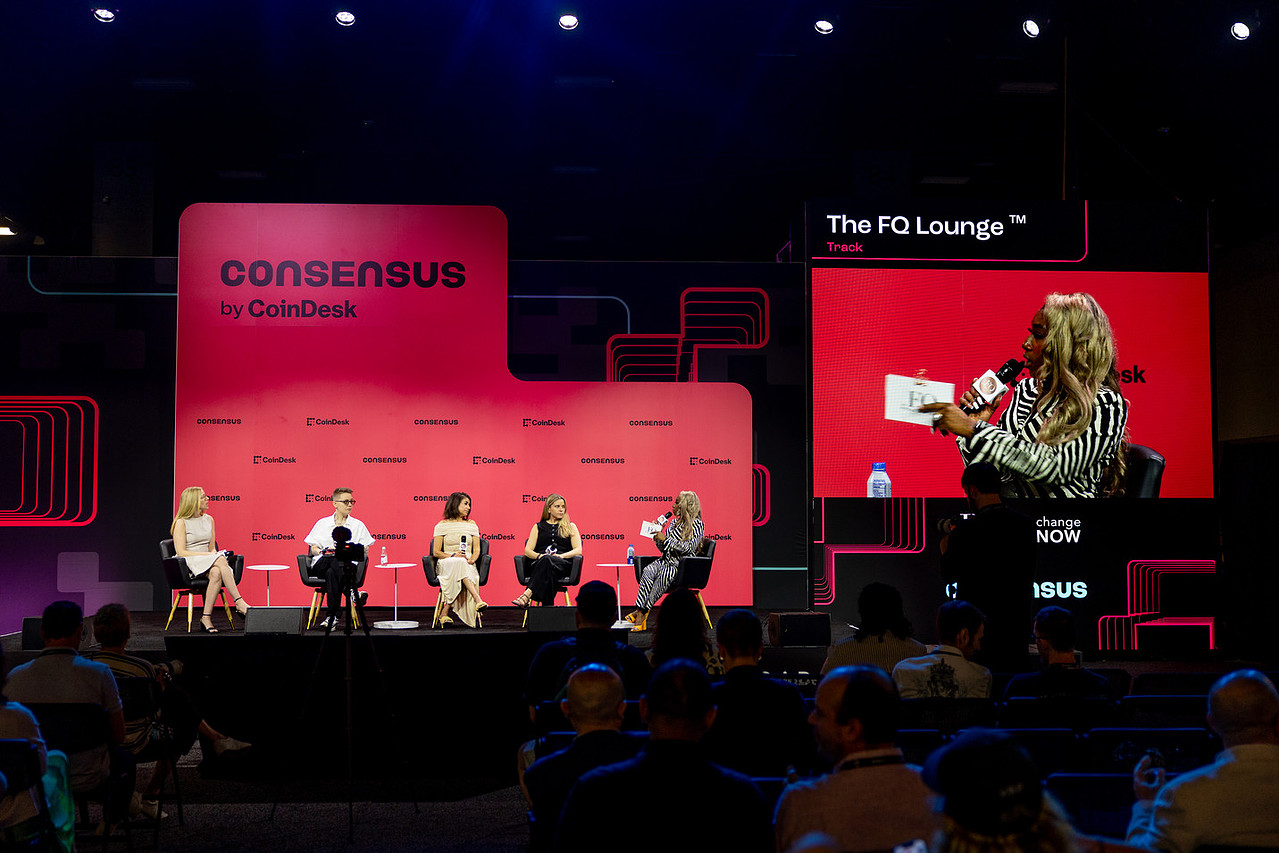 Ashley Wright moderating at Consensus Miami